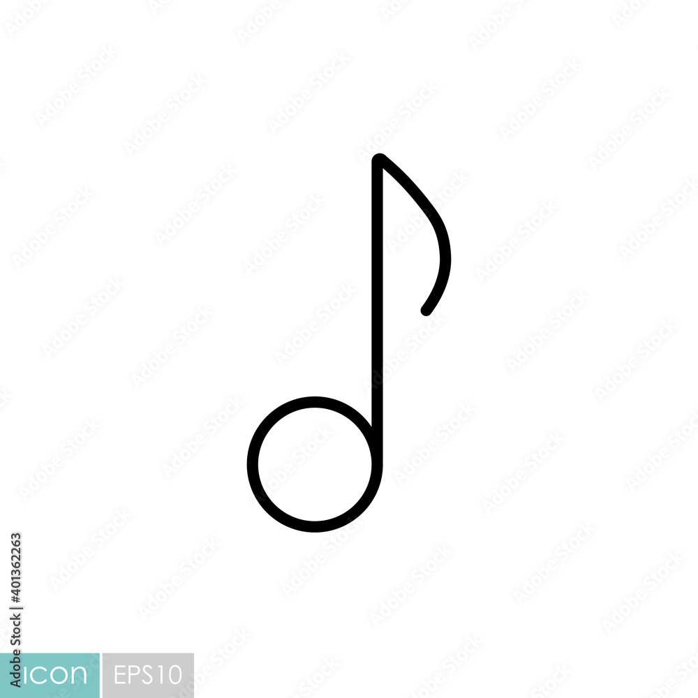 Music note flat vector icon Music note flat vector icon