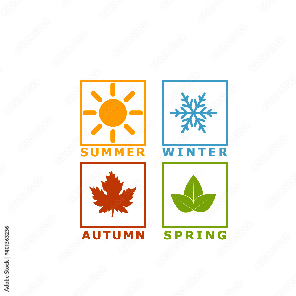 Set icons season image season icon isolated on white background