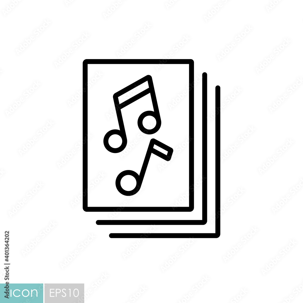 Music book with musical notes vector icon Music book with musical notes vector icon
