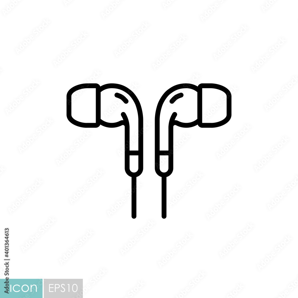 Earbuds headphone vector flat icon