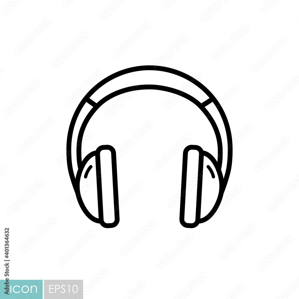 Headphones vector icon. Music sign Headphones vector icon. Music sign