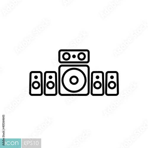 5.1 surround sound system vector icon