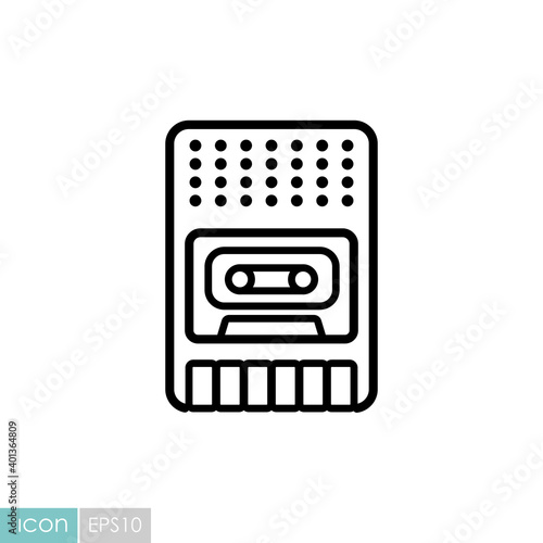 Vintage audio tape recorder vector icon