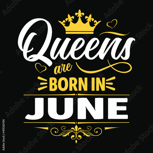 Kings are born in june - t-shirt,typography,ornament vector - Good for kids or birthday boys, scrap booking, posters, greeting cards, banners, textiles, or gifts, clothes