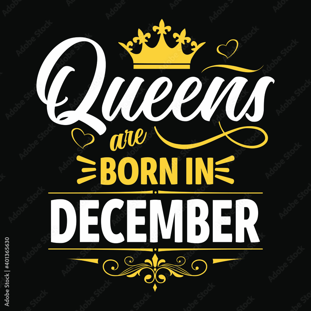 Fototapeta premium Kings are born in december - t-shirt,typography,ornament vector - Good for kids or birthday boys, scrap booking, posters, greeting cards, banners, textiles, or gifts, clothes