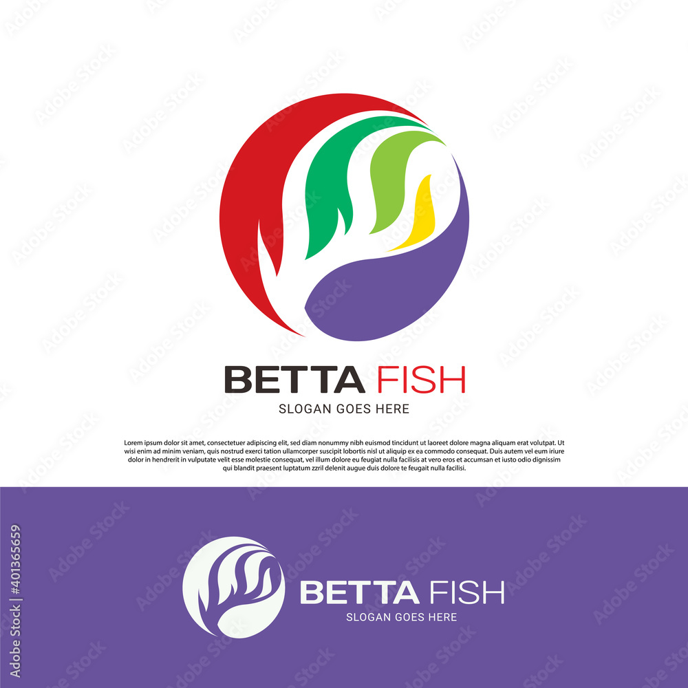 Betta hobby fish logo template design Betta hobby fish logo template design