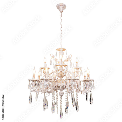 Chandelier in vintage style isolated on white background