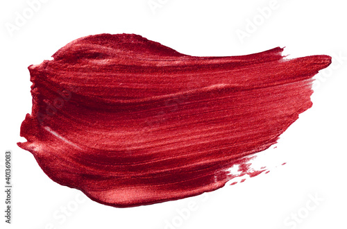 Vector red metallic paint texture isolated on white - acrylic brush stroke element for Your design