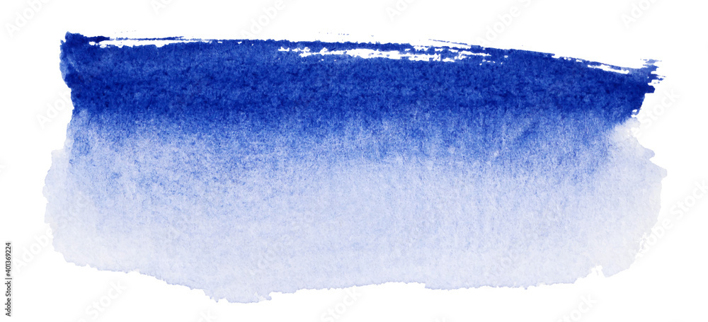 Fototapeta premium Vector blue watercolor paint texture isolated on white - gradient element for Your design