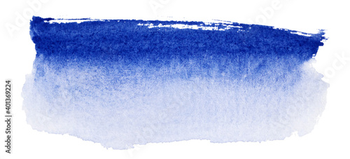 Vector blue watercolor paint texture isolated on white - gradient element for Your design