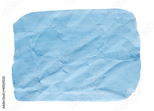 Vector blue wrinkled paper texture isolated on white - watercolor paint banner for Your design