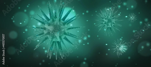 3d rendering Virus bacteria cells background 