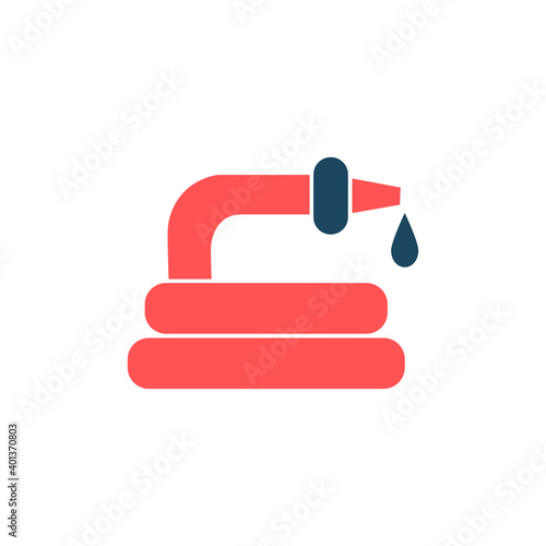 Garden hose colored vector icon