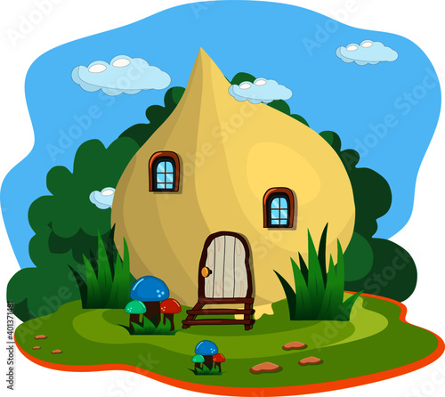 Vector illustration of onion house