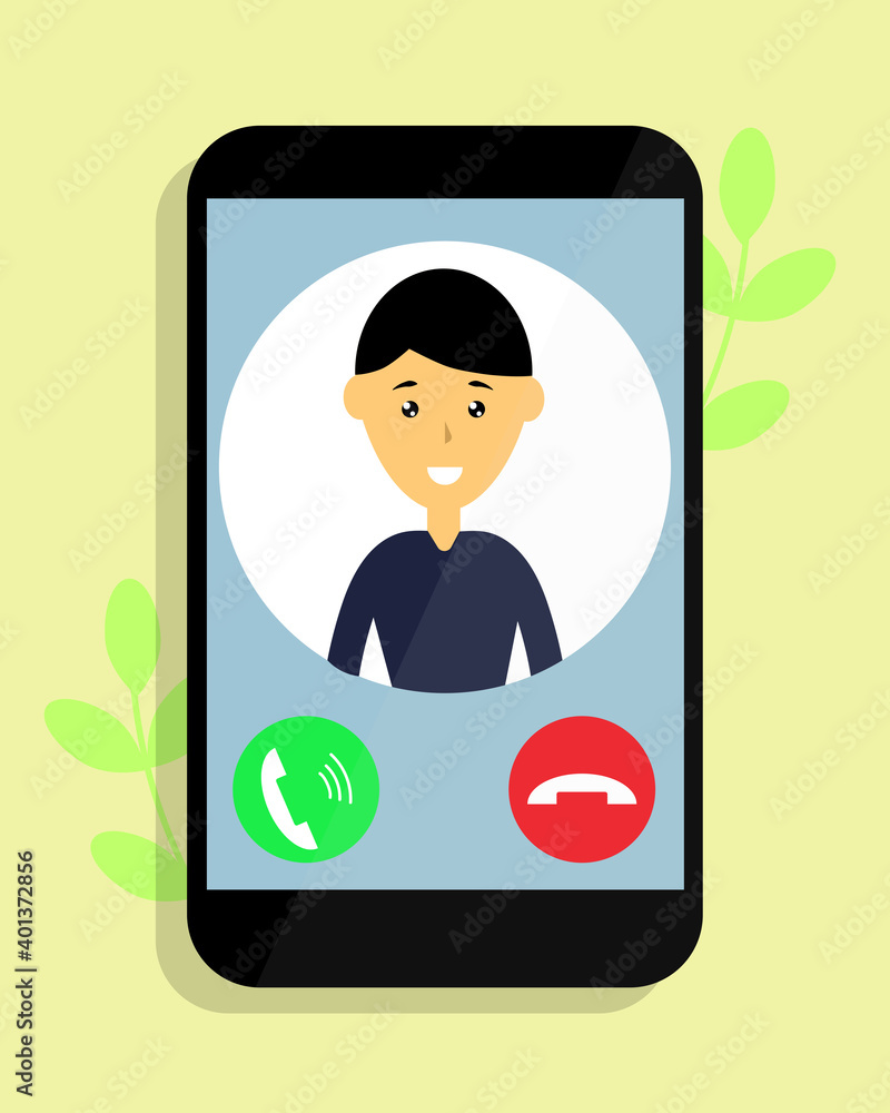call to a smartphone from a man call to a smartphone from a man