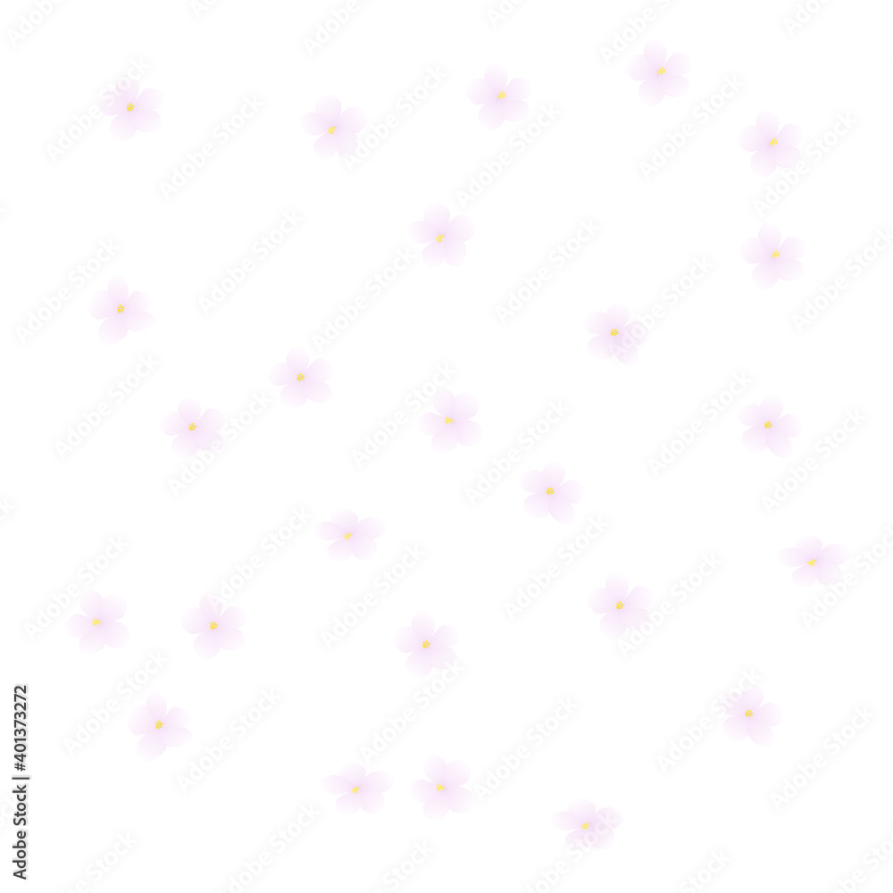 Vector illustration of many cherry blossoms