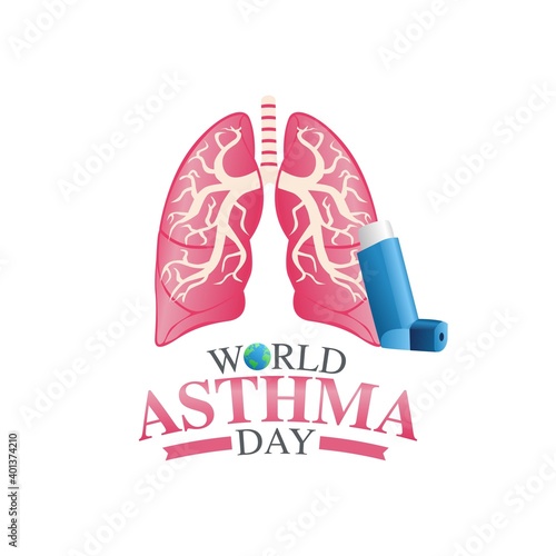 World Asthma Day Vector Illustration. Suitable for greeting card poster and banner.