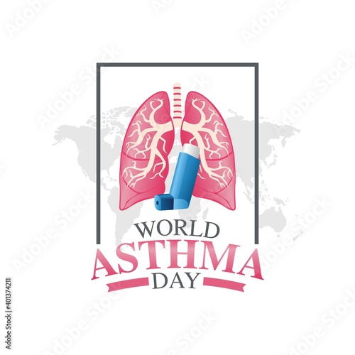 World Asthma Day Vector Illustration. Suitable for greeting card poster and banner.