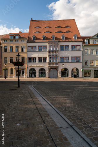 Altstadt mit schönen Bürgerhäusern in Naumburg/Saale an der Straße der Romanik, Burgenlandkreis, Sachsen-Anhalt, Deutschland