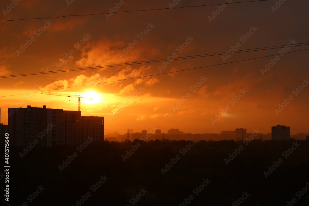 Fototapeta premium sunset over city