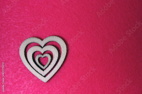 Valentine s day background with wooden heart.