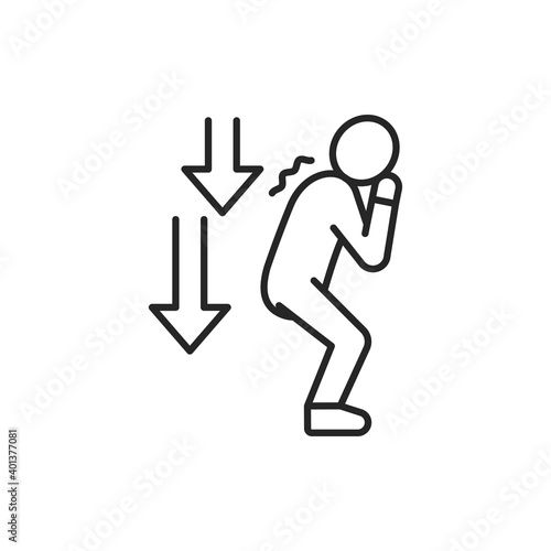 Decreased libido line color icon. Sign for web page, mobile app