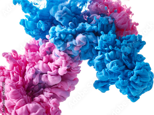 Blue and pink paint splash