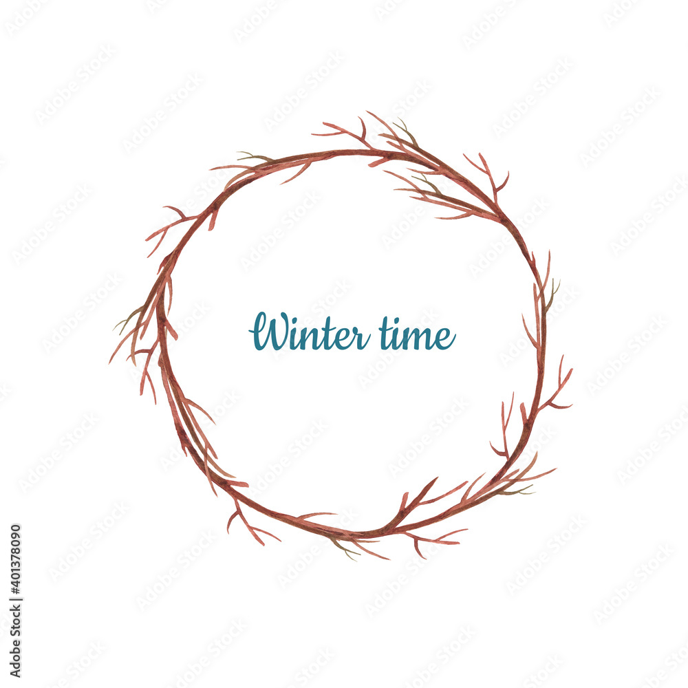 Festive quark wreath for new year and christmas isolated on white background. Festive quark wreath for new year and christmas isolated on white background.