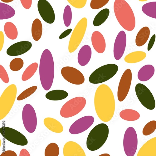 abstract seamless pattern multicolored ovals on a white background funny candy store wallpaper