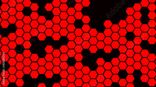 Popular Black Hexagon Wallpaper new art illustration cover red design.