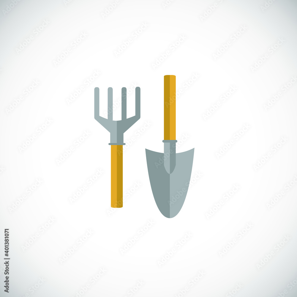 Gardening colored icon on white background Gardening colored icon on white background