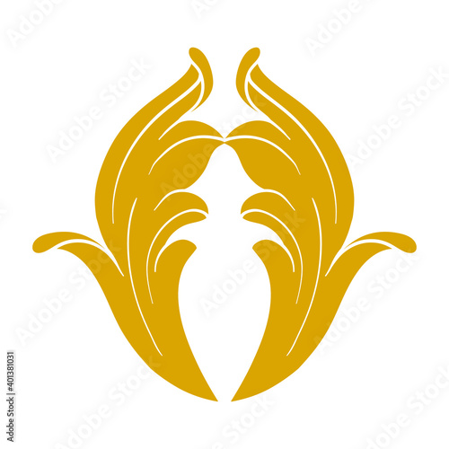 Gold Frame and Border with baroque style. Ornament elements for your design. Black and white color. Floral engraving decoration for postcards or invitations for social media.