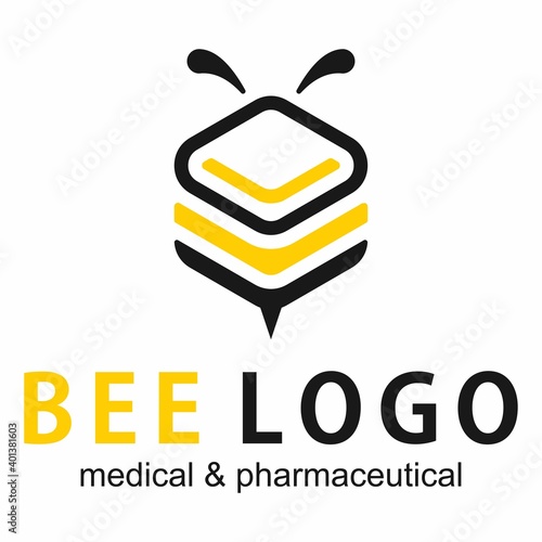 bee logo icon design vector 
