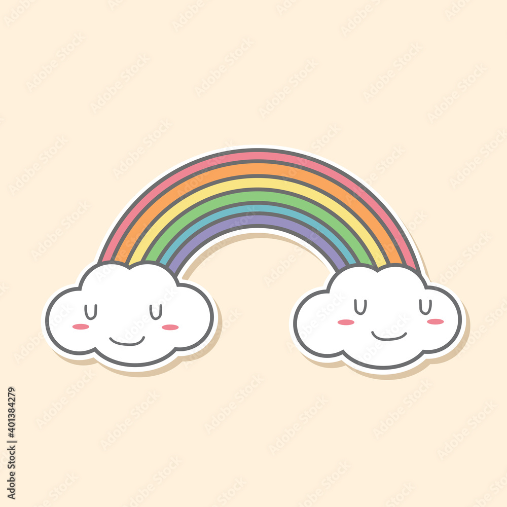 Pastel Rainbow and cloud vector Pastel Rainbow and cloud vector