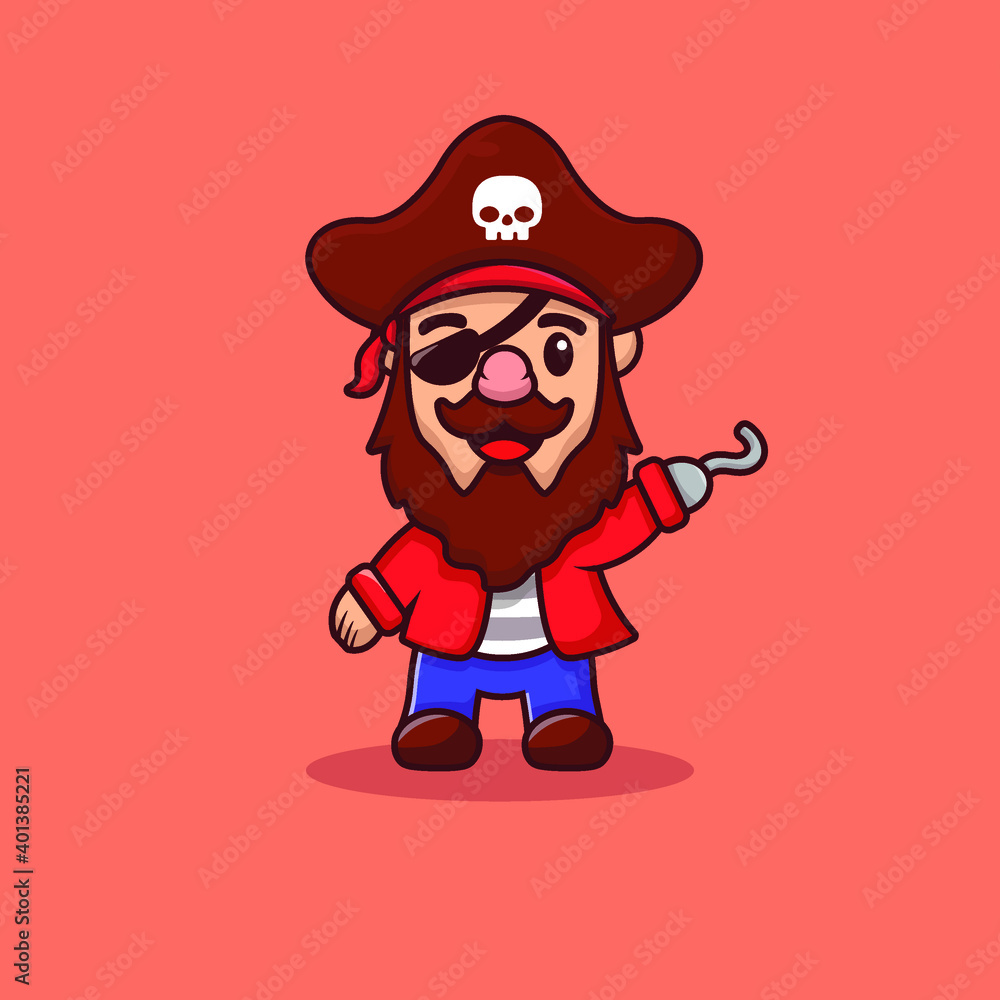 cute pirates cartoon design for t shirt sticker