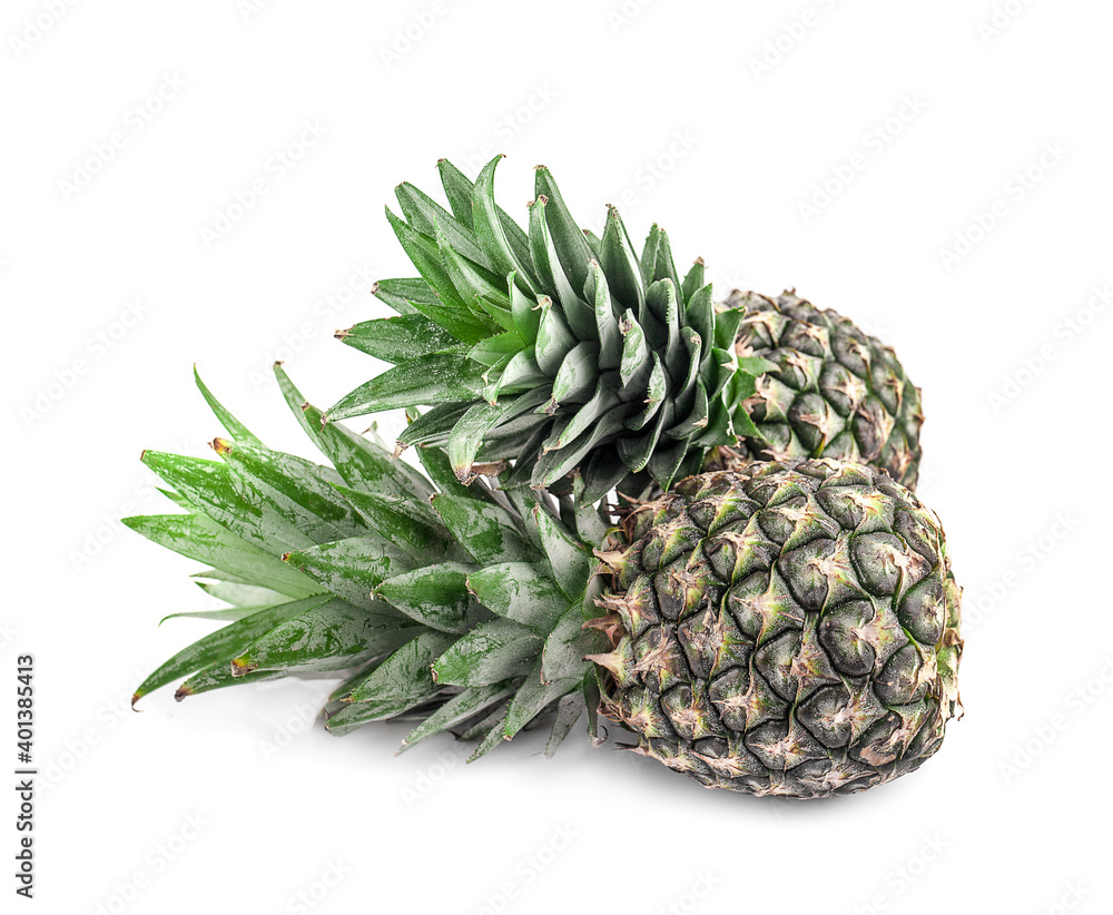 pineapple fruits isolated on white background