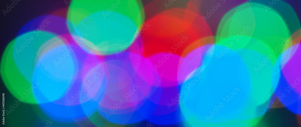 Bokeh of christmas garland. Lights of garland in bokeh. Bokeh of christmas garland. Lights of garland in bokeh.