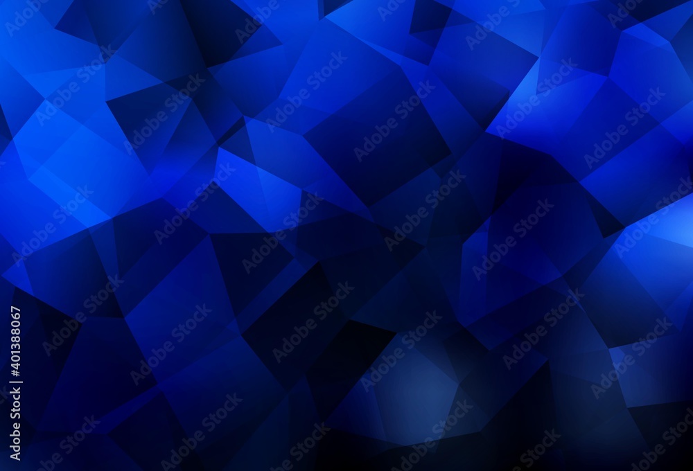 Dark BLUE vector polygonal pattern.