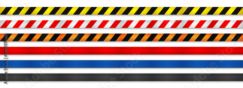 Realistic retractable caution belt. Crowd control strap barrier. Queue lines. Restriction border and danger tape.