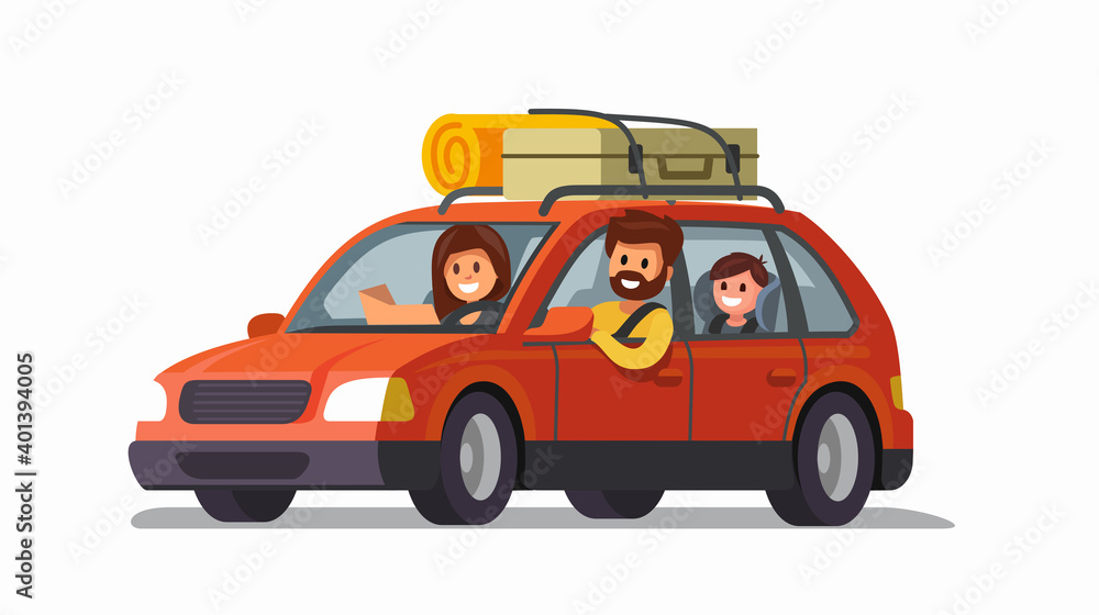big family traveling by car big family traveling by car