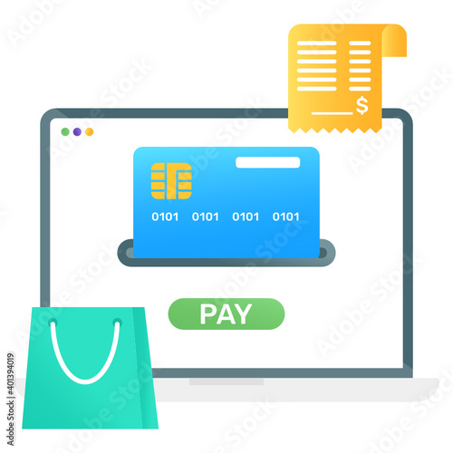 
Online shopping payment vector of gradient design, digital payment 
