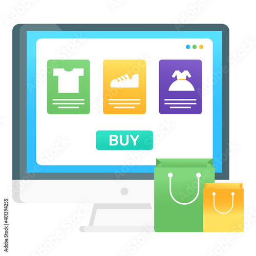 Ecommerce concept, gradient vector of web shopping design 