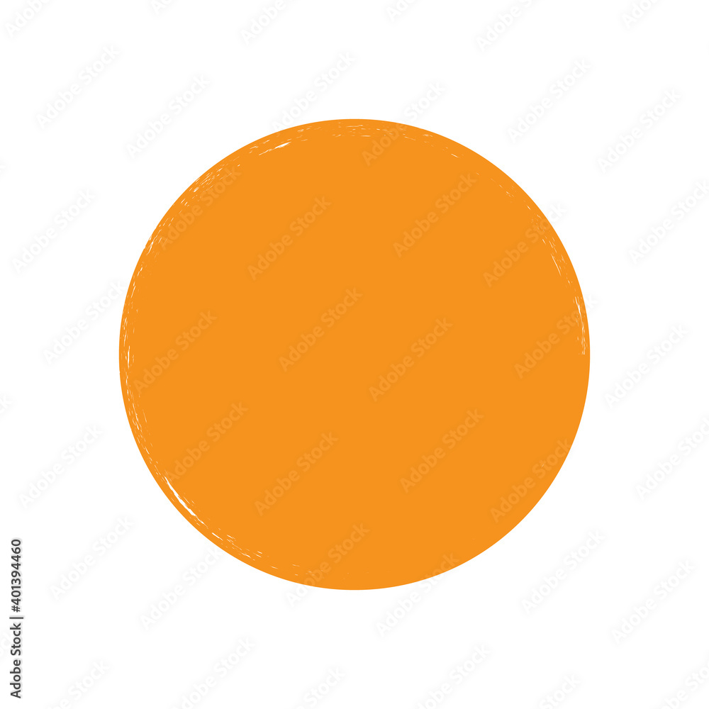 Orange Ink Paint Brush Circle Isolated On White Background. Vector Orange Ink Paint Brush Circle Isolated On White Background. Vector