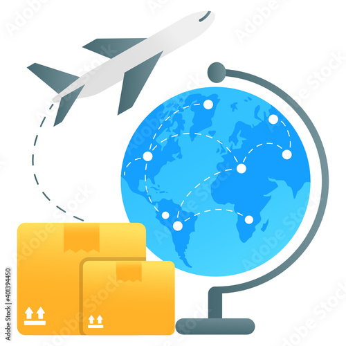 
International delivery vector in gradient design.
