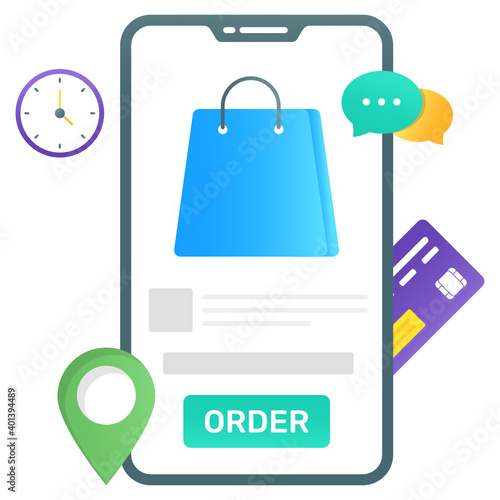 
Gradient vector of place order design, online choosing items 
