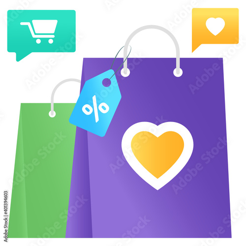 
Gradient vector design of love shopping 
