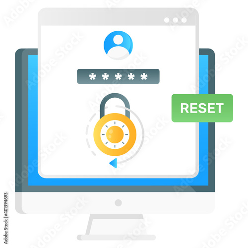 
Secure login, reset password conceptual icon in gradient vector style 
