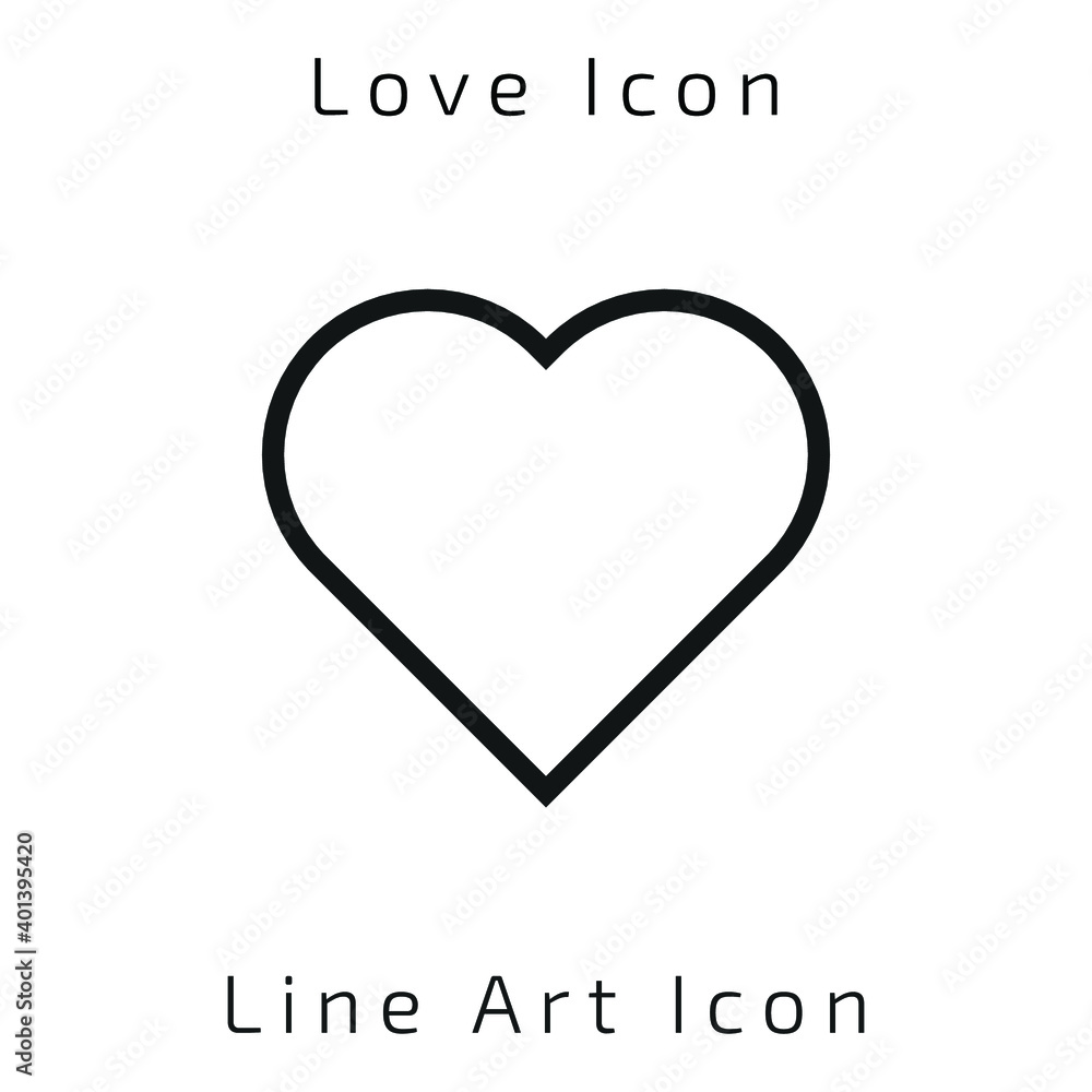 Line Art Love Or Heart Icon Using For Your Presentation, Website And Application