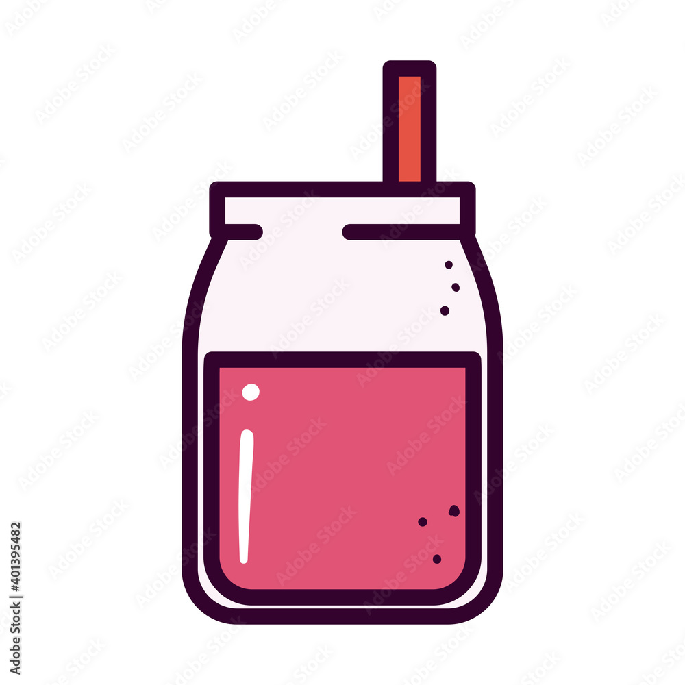 drink glass with straw line and fill style icon vector design drink glass with straw line and fill style icon vector design