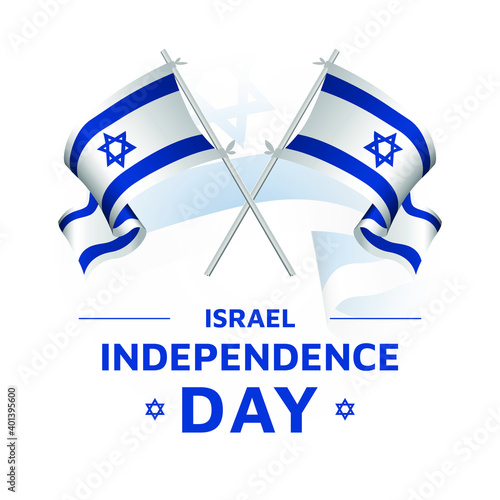 Crossed Israel flags poles. template for independence day, National day poster design. vector illustration EPS 10